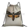 Backpack Death'S-Head Hawkmoth Drawstring Bags Gym Bag Waterproof Deaths Head Moth Entomology Nature Death Skull