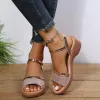 Sandalen dames sandalen zomer vis mond wiggen schoenen rond hoofd groot formaat antislip lichtgewicht strand slippers sandalias de mujer