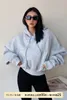 TVVovvin American Loose Bat Sleeve Hoodie Women Fashion High Waist Bigh Pullover Sweatshirt Korean Korta TOPS 6ZNU 240314