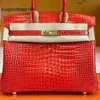 Designer Bags Womens Handbags Crocodile Handbag 2024 New Leather Hand Lock Locks Skin One Shoulder Fashion Have Logo Uh6m