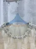 2024 Spring White O Crystal Crystal Beads Slyveless Mesh Women Designer High End Womens Runway Dress Vestidos de Festa 3209