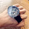 Orologio da polso da uomo meccanico impermeabile con pulsante con chiusura nascosta, design alla moda, orologio casual da lavoro