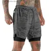 Männer Shorts 2023 Männer Sport Shorts Sportswear Doppel-deck Lauf Shorts 2 In 1 Strand Böden Sommer Gym Fitness training Jogging Kurze Hosen Y240320