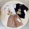Conjuntos de roupas infantis para meninos trajes de traje de traje de terno imprimir 2pcs Designer camise