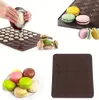 Tapete de cozimento de macaron de silicone - tapete de pastelaria antiaderente e reutilizável com layout de 30 cavidades para macarons perfeitos, marrom