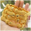 Bangle Xuhuang Africano Cor de Ouro Bangles para Mulheres Indiano Médio Oriente Nigeriano Luxo Banhado Jóias Brasileira 230710 Drop Deliv Dhlip