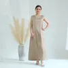 Ethnic Clothing Muslim Women Sleeveless Maxi Dress Satin Abaya Under Kaftan Eid Ramadan Islamic Saudi Arabic Robe Vest Slip Dresses