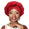 Abbigliamento etnico 2024 trecce esagerate berretto turbante per le donne filo d'oro africano Auto Gele Headtie Nigeria avvolge la testa copricapo femminile