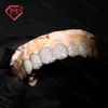 Mens Hip Hop Grillz Diamond Teeth 6 Top 6 Bottom 925 Sliver Iced Out Custom Moissanite Grill