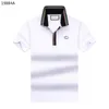 Designer Men's Casual Polo Shirt Striped Polo Collar Button Letter Logo broderi Högkvalitativ män Business Polo T Shirt Multi Color Selection Asian Size M-3XL