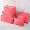 Förvaringspåsar 6 st/set researrangör väska set sovrum vardagsrum hem garderob Kläder Organisation Puchväska Solid färg