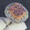 Anelli a grappolo in argento sterling 925 3EX taglio cuscino 6CT VVS giallo creato Moissanite anello di fidanzamento nuziale personalizzato gioielleria raffinata