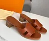 New Classics Mid Heel Summer Slippers Spring and Fall Rubber sole Fashion antiskid wear resistant sandals