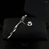 Broszki 1785 Dark Flash Black Ribbon Bowknot Brooch Znakomite kobiety garnituru Korsage dekolt