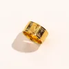 18k guldpläterad lyxdesigner ring för kvinnor mode ring dubbel bokstavsdesigners ringar enkla bokstäver ring bröllop fest gåva smycken hög kvalitet