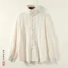Mannen Casual Shirts Mannen Geplooide Stof Losse Lange Mouw Japanse Harajuku Streetwear Mode Plus Size Blouses Show Kleding