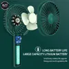 Electric Fans USB Mini Silent Small Fan med laddningsbas bärbar handhållen fläkt lång batterilivslängd lämplig för utomhus travely240320