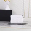 Sac à bandoulière noir et blanc avec caviar et chaîne de curs de vache 5a Flip Small Square Sac, sac de luxe enveloppe de luxe sac à main sac à main sacs d'embrayage portefeuille