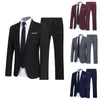 Men's Suits Business Suit Set Slim Formal Turndown Collar Buttons