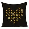 Housse de coussin géométrique, taie d'oreiller avec lettres jaunes et noires, décoration moderne et Simple pour la maison, pour canapé-lit et salon