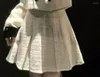 Рабочие платья Корейский темперамент Пальто знаменитостей Плиссированная юбка Комплект из двух предметов Женская мода Двубортный сладкий тонкий студенческий шикарный весенний костюм