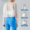 Active Sets Long sleeved yoga suit breathable quick drying fitness top casual air-conditioned shirt loose fit sports shirt feC24320