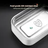 304 Stainless Steel Insulated Lunch Box Sealed Crisper Double Compartment Bento Box Portable Lunch Box 240307