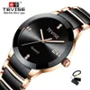 Tevise Gold Ladies Bracelet Watch Quartz Women Watches Luxury Fashion Casuare Ceramic Girl Watch Waterproof Wristwatch Fix Tool CX2258E