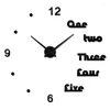 壁の時計アクリルミラー大型3D時計クォーツ時計静止ライフリビングルームホームデコレーションシングルフェイスステッカー