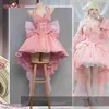 cosplay Anime Costumi Inventario UWWO anime/manga Kii gioco di ruolo Lolita abito rosa fiocco clip Halloween Kii Natale setC24320