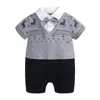 Vêtements pour bébé garçon de 0 à 3 6 12 18 mois, barboteuse à manches courtes, body d'été pour nourrissons, combinaison Costume 240305