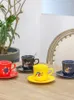 Tasses Chine Vent Cuillère D'or Avec Plateau Thé Tasse En Céramique Bureau D'affaires Plat À Café Marque Cadeau D'eau