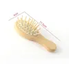 Brosse à lisser les cheveux, manche pointu en bois, dents en acier, Massage, soins de la tête, peigne relaxant en bois, 7691420 ZZ