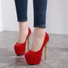 Dress Shoes 2020 spring new sexy beautiful buttocks 16cm high-heeled shoes waterproof platform red wedding fine heel womens H240321NU1S