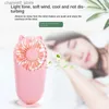 Electric Fans Cute Portable Mini Fan med handhållen USB-laddning av skrivbordsfläkt 3-läge Justerbar Summer Cooler Lämplig för utomhusresor och kontor Usey240320