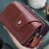 Midjepåsar portablemen pu läder vattentät väska klassisk textur delikat kreativ bärbar mobiltelefon bälte påse plånbok
