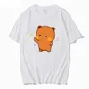Anime dessin animé femmes hommes t-shirt Panda ours Bubu et Dudu Kawaii graphique imprimé t-shirt Fi col rond chemises de grande taille L-4XL