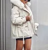Kvinnors jackor kvinna trender faux päls lykta ärm huva last parka kappa kvinnliga kläder vinter cardigan cardigan