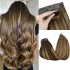 Extensions Seamless PU Clip Hair Extensions Human Hair Invisible Balayage Ombre Blonde Color Skin Weft Remy Hair Extensions 150G With Clip