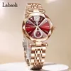 LAOBAOLI or Rose femmes montres pour dames en acier inoxydable Quartz femme horloge heure cadeau livraison directe 240305