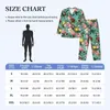 Men's Sleepwear Rose Floral Print Pajamas Set Vintage Flowers Kawaii Long Sleeve Daily 2 Piece Home Suit Big Size XL 2XL