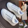 Casual Shoes 2024 Women's Autumn Bright Diamond Small White Water Thick Sole Sports Single