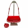 borsa da donna di design borsa a tracolla in pelle brillante borsa a tracolla per donna baguette rosso nero bianco piccole borse 240109 E2T0 #
