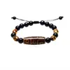 Tibet 12*30mm 9 Eyes 3EYES AGATE DZI 8mm Armband Agate Pärlor Män kvinnors smycken vävda armband 240313