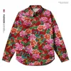 Casual overhemden voor heren China Manchurian Flower Shirt Felgekleurde pioenroos.Afdrukken Lange mouw Harajuku Sweatshirt Oversize Tops Kleding voor