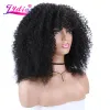 Peruker lydia afro kinky curly bohemian syntetiska kvinnor kanekalon hightemperatur vatten lockigt dagligen peruk 18in gratis stil