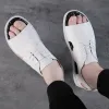 Сандалии Misalwa Open Toe Men Кожаные сандалии белые румы.