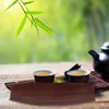 Teaware Sets Black Walnut Tea Zen Solid Wood Pick Set Homedecor Spoons Small Metal Scoop Dispensing Cup For Loose