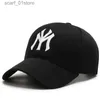 Ball Caps New York 3D İşlemeli Beyzbol C% 100 Pamuk Babam Şapka Mektubu Snack Yaz Moda Hip Hopc24319