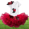 Sommer Druck Outfits 3 stücke Anzüge Baby Mädchen Kleid 1 Jahr Geburtstag Kleidung Tupfen Infant Mädchen Kleidung Neugeborenen Kleid q5986369